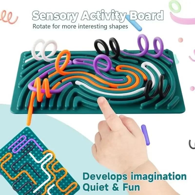 New Sensory Activity Board, Stress, Silent, Mindfulness For Kids 3+ Anxiety Relief Silicone Sensory Kids Stress Relief Toys