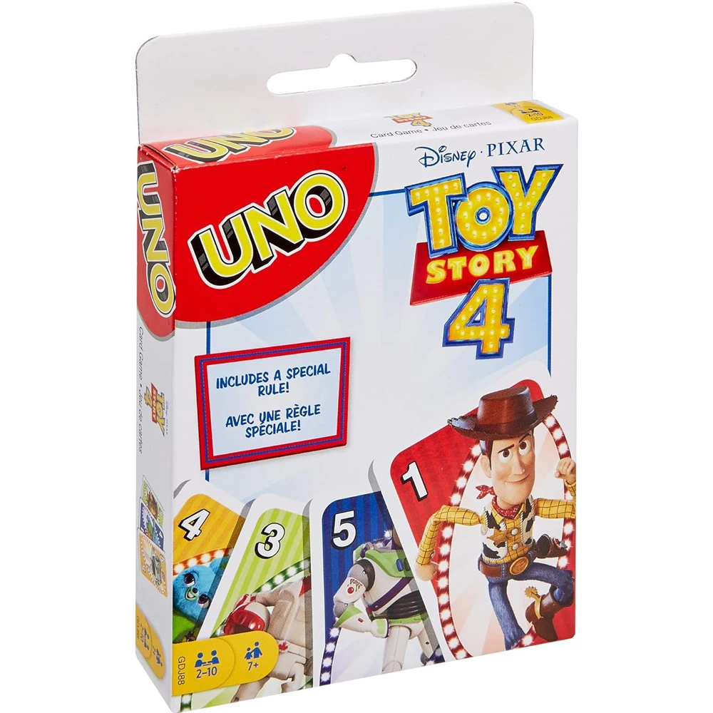 Mattel Games UNO Toy Story 4 rodzinna zabawna rozrywkowa gra planszowa zabawna karta do gry pudełko na prezent gra w karty Uno