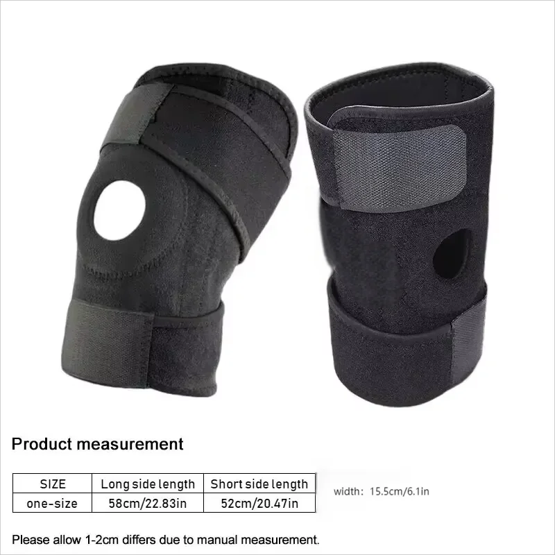 Rodillera ajustable y transpirable (sin estabilizadores laterales) – Para entrenamiento físico y alivio del dolor de rodilla