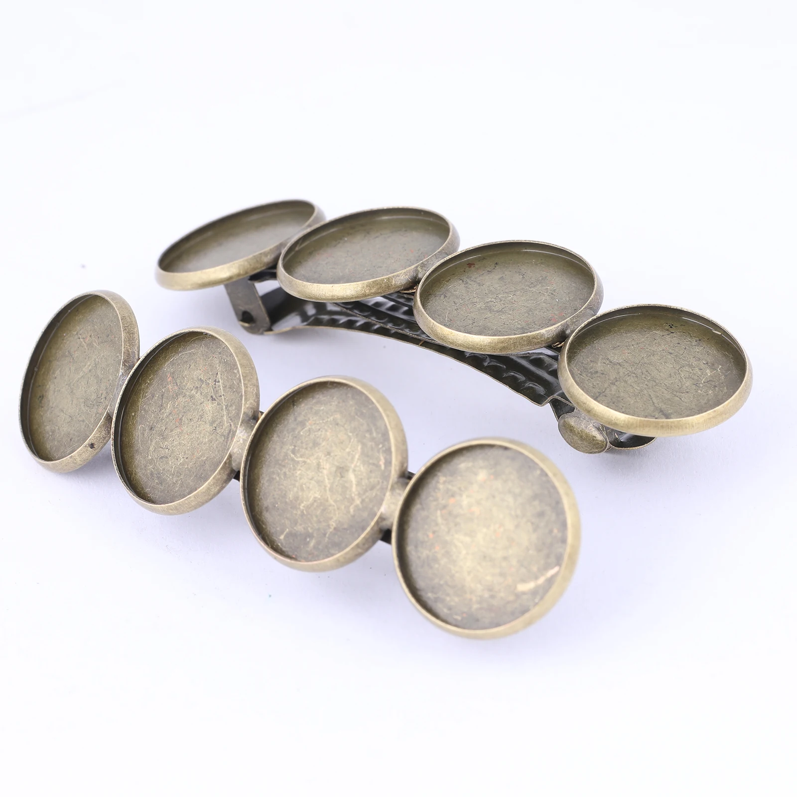 5pcs 12mm 16mm 20mm Cabochon Hair Clip Base Setting Trays Antique Bronze Slide Hairclip Hair Pin Bezel Blanks For Jewelry Making