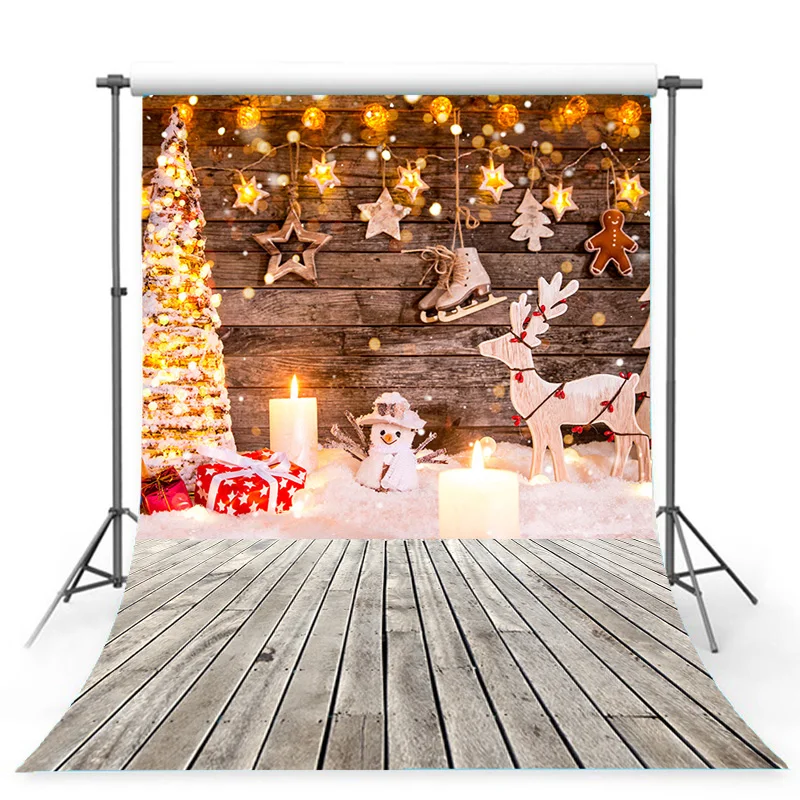 

SHUOZHIKE Christmas Tree Photography Backdrop Snow Gift Party Decor Kids Banner Background Holiday Photo Studio Prop DN-03