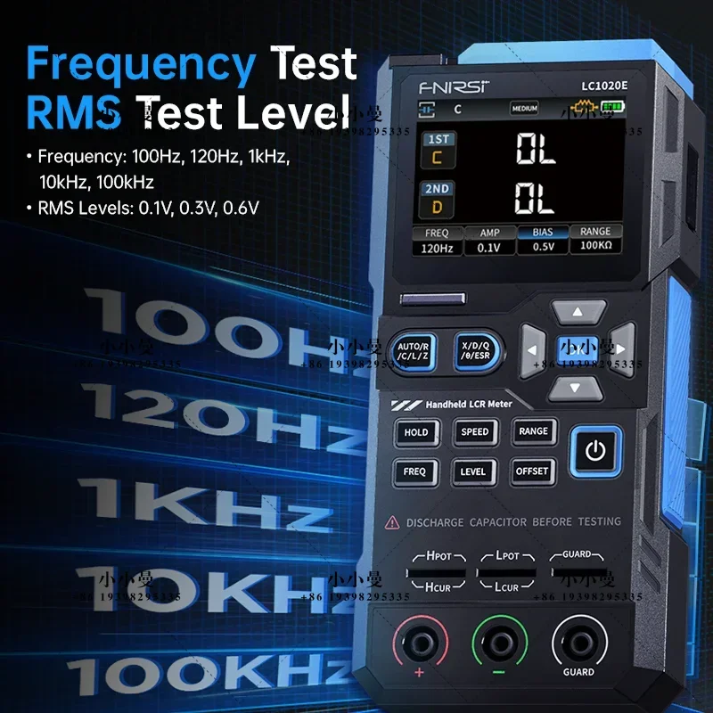 FNIRSI LC1020E Handheld Digital Bridge LCR Meter, Auto L/C/R Measurement, 2.8