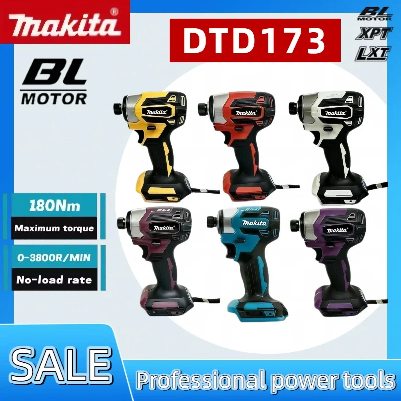 

Аккумуляторный ударный шуруповерт Makita DTD173, бесщеточный, 180 Нм, для дерева, с T-режимом, электрическая дрель, перезаряжаемый, электроинструмент для аккумуляторов Makita