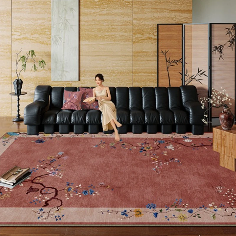 Retro Style Bedroom Decor Purple Carpet Large Area Carpets for Living Room Washable Study Soft Floor Mat Anti-slip Cloakroom Rug