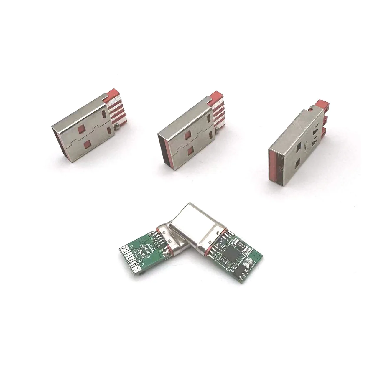 120W 6ASuper Fast Charging  5Welding Spots USB 2.0 Male Connector Assemble  Type C Jack Charging Socket DIY Soldering