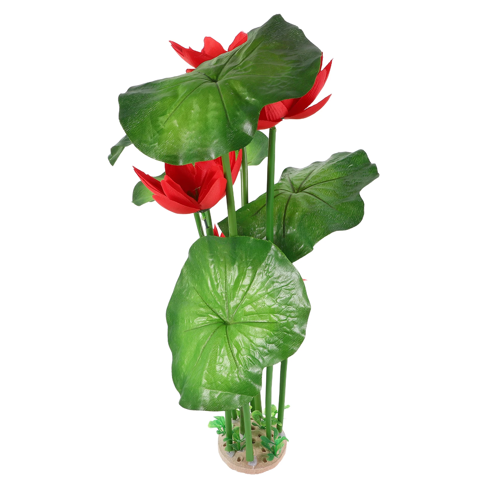 

Artificial Aquarium Plants Realistic Plastic Fish Tank Decorations Easy Maintenance Lotus Flowers Aquarium Grass Pet Supplies