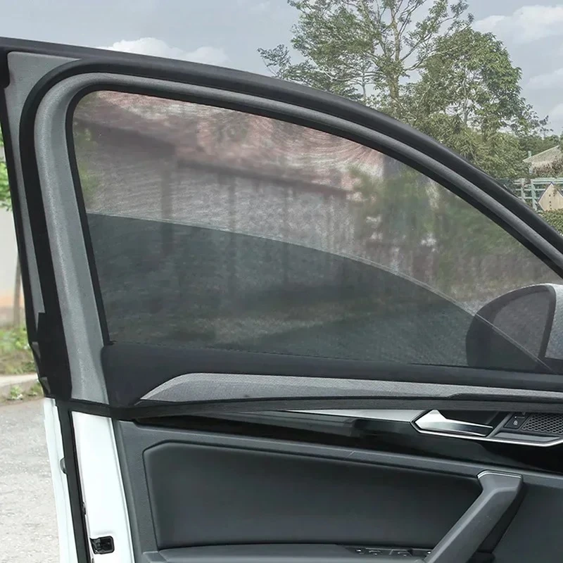 Dos ventanas de malla para coche a prueba de mosquitos: protección UV, reducción de calor, red de privacidad, cubierta repelente de mosquitos, portátil