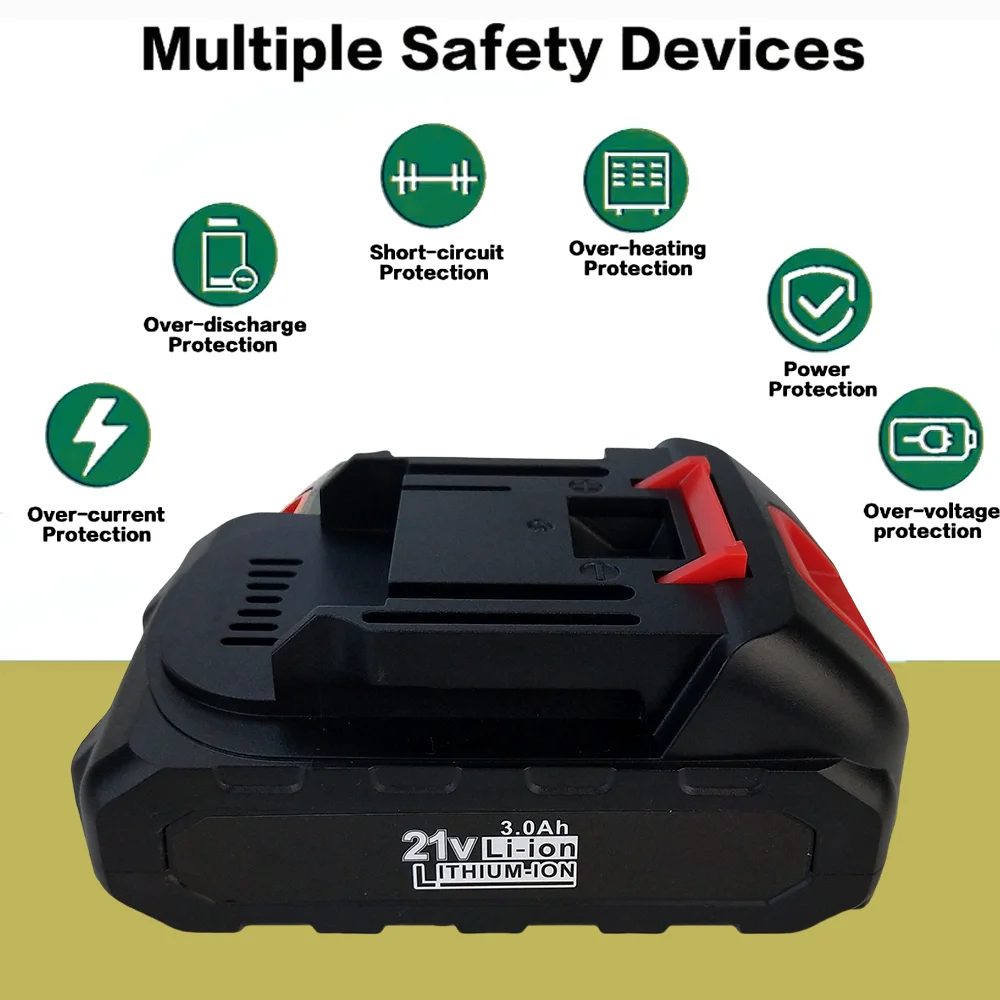 High-power 18650 Lithium-Ion battery pack  3000mAh for Makita  21V Cordless Drill Electric Screwdriver