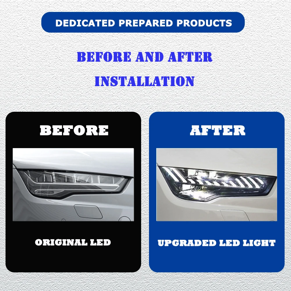 التصميم LED المصابيح الأمامية لأودي A7 11-18 نمط جديد كامل led DRL سيارة رئيس مصباح الجمعية إشارة اكسسوارات السيارات تعديل مصباح