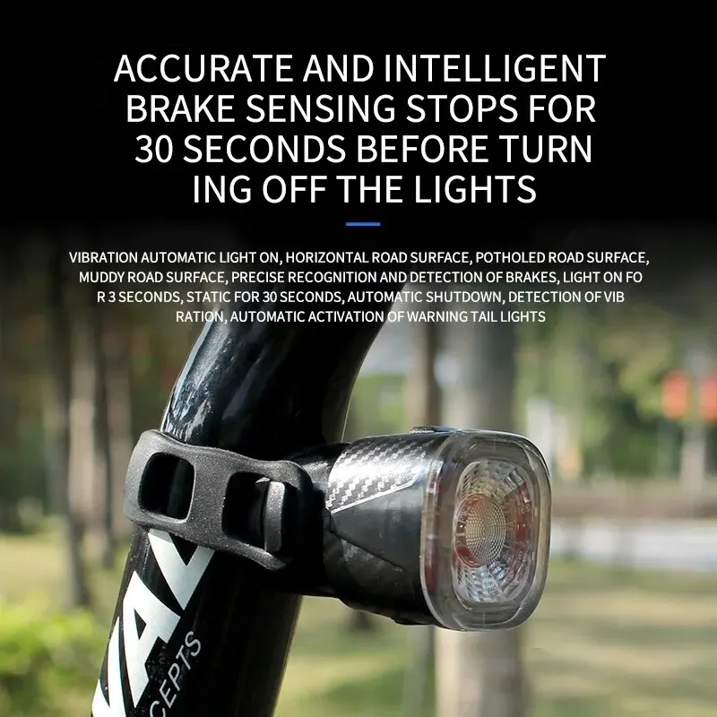 OFFBONDAGE Smart Bicycle Brake Light IPx6 Taillight Type-C Bike Tail Rear Light Auto Stop LED Riding Warning Cycling Light image 5