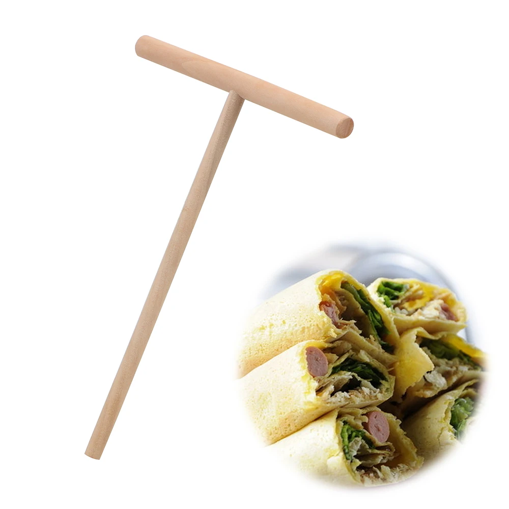 Wooden Pancake Batter Spreader Stick Chinese Specialty Crepe Maker Pancake Tool Home Kitchen Tools