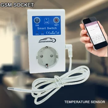 Temperature controller smart home used socket switch outlet Sim card AU EU US UK power socket phone App control SC1 GSM socket