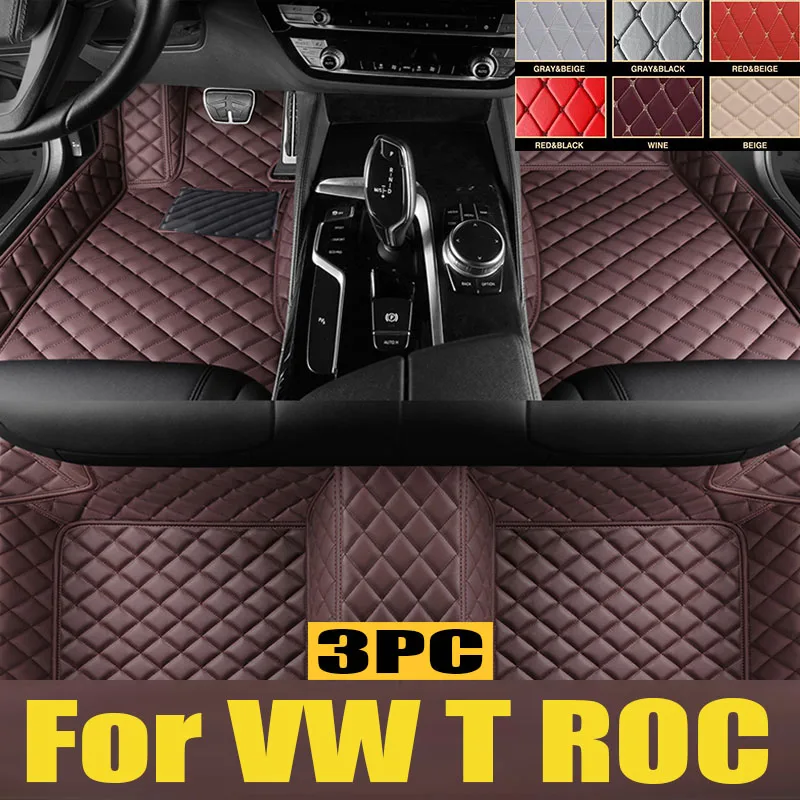 

Car Floor Mats For VW T ROC 2020~2022 AUTO DropShipping Center Interior trunk mat Leather Carpets Rugs Foot Pads