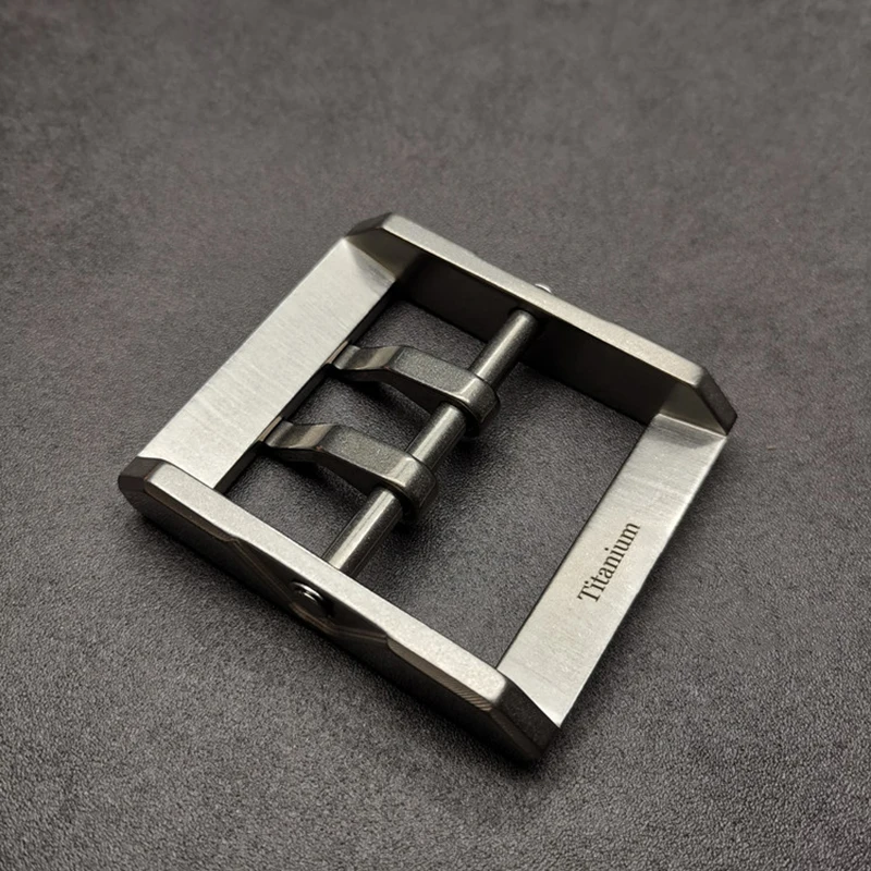 Solid Titanium Alloy  4.5 Cm Double Rod Buckle Leather Belt Buckle