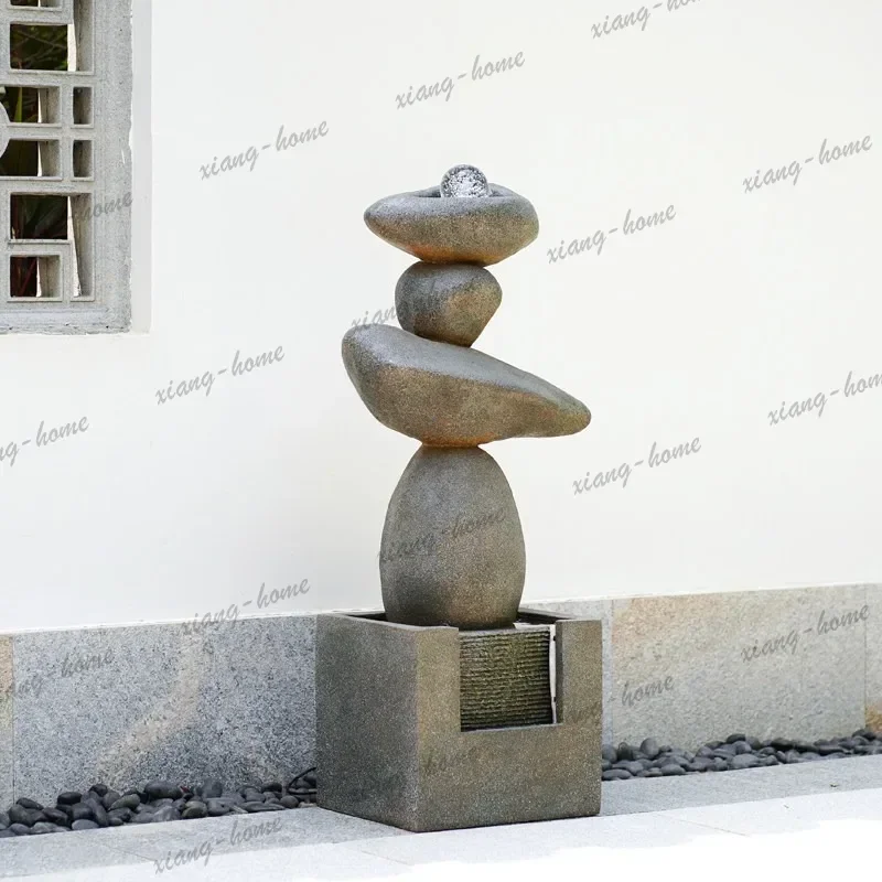 Flowing water ornament fountain outdoor circulating water stacked stone landscaping