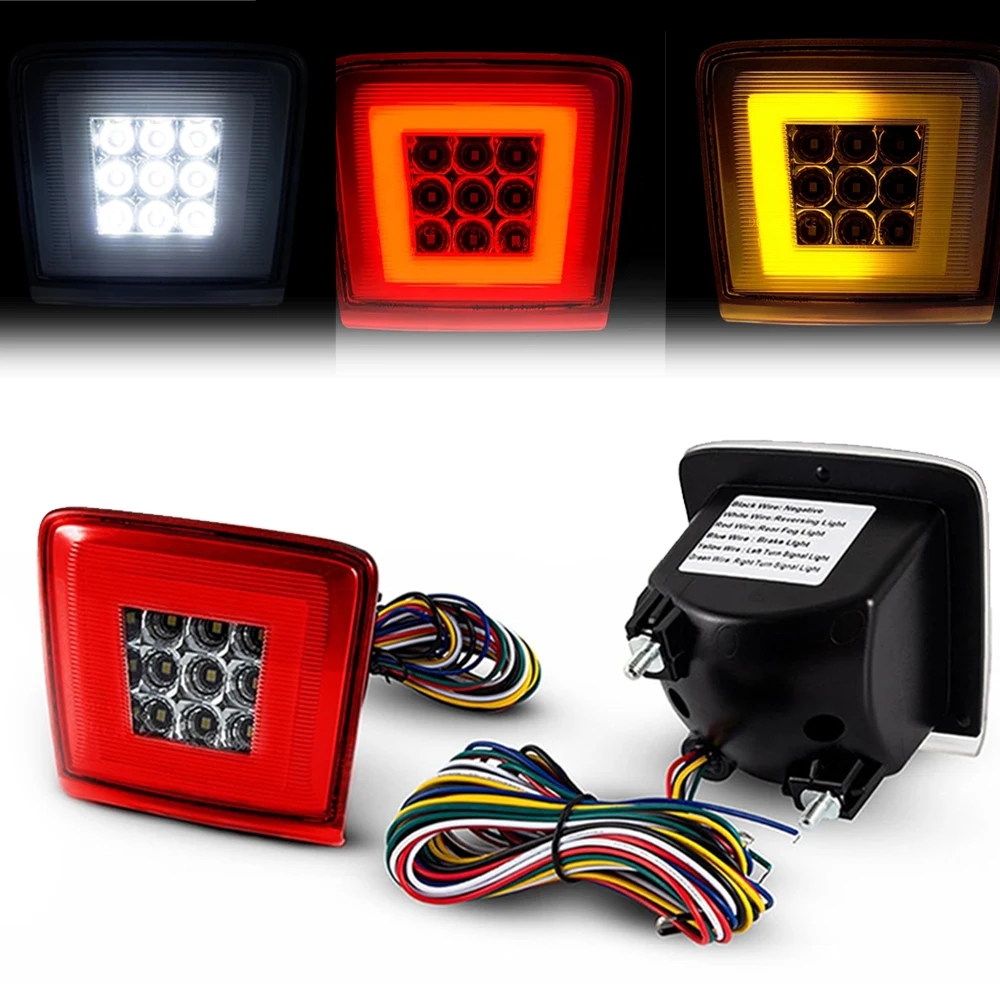 

LED Bumper Fog Light Kit for 2009-2019 Nissan 370Z 2013-17 Juke Nismo Red Brake/Rear Fog White LED as Backup Reverse Lamp