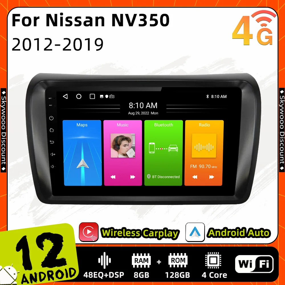 

Android Car Radio for Nissan NV350 2012 - 2019 Caravan 2 Din Multimedia FM RDS WIFI GPS Navigation Stereo Carplay Auto Autoradio