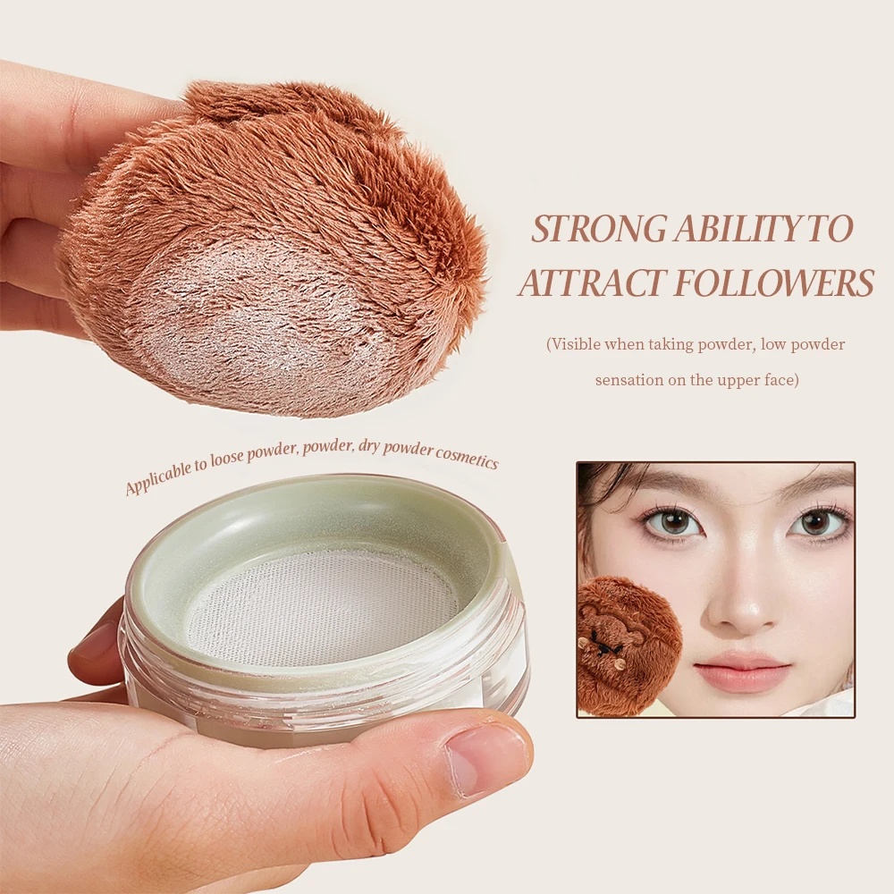 GECOMO Zacht en schattig massaal poederdons Huidvriendelijk materiaal Pluche poederdons Geschikt voor losse poederinstelling Make-uptool