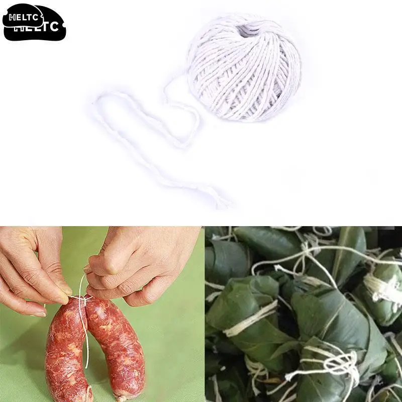 Collagen Protein Casings Sausage Ham Home Kitchen Dining Tools Butcher\'s Cotton Twine Meat Prep Trussing Turkey Barbecue String