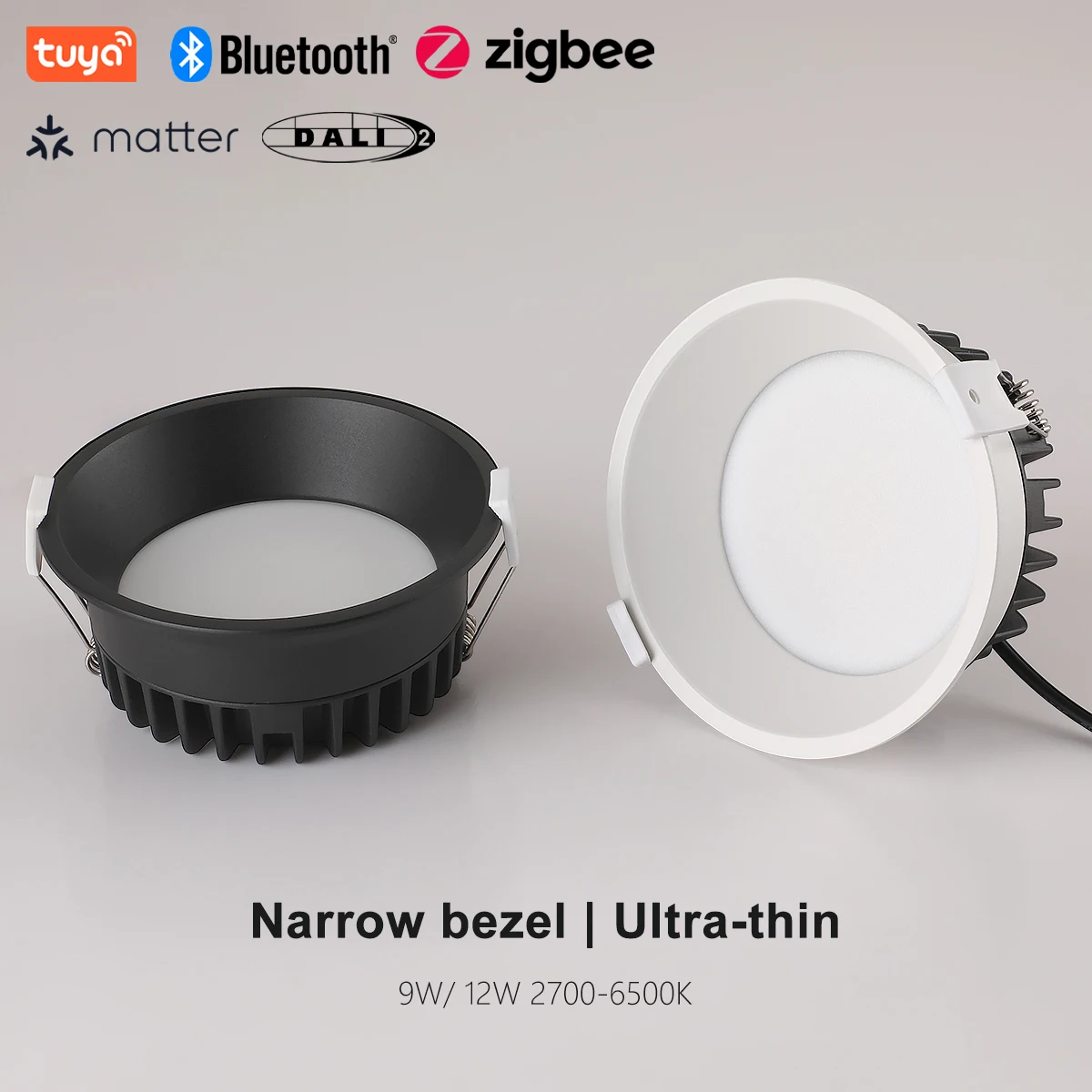 

Recessed Narrow Border LED Ceiling Lamp Zigbee/ 5 CCT Switchable/Matter/ DALI Anti-glare Downlight Bedroom Kitchen Living Room