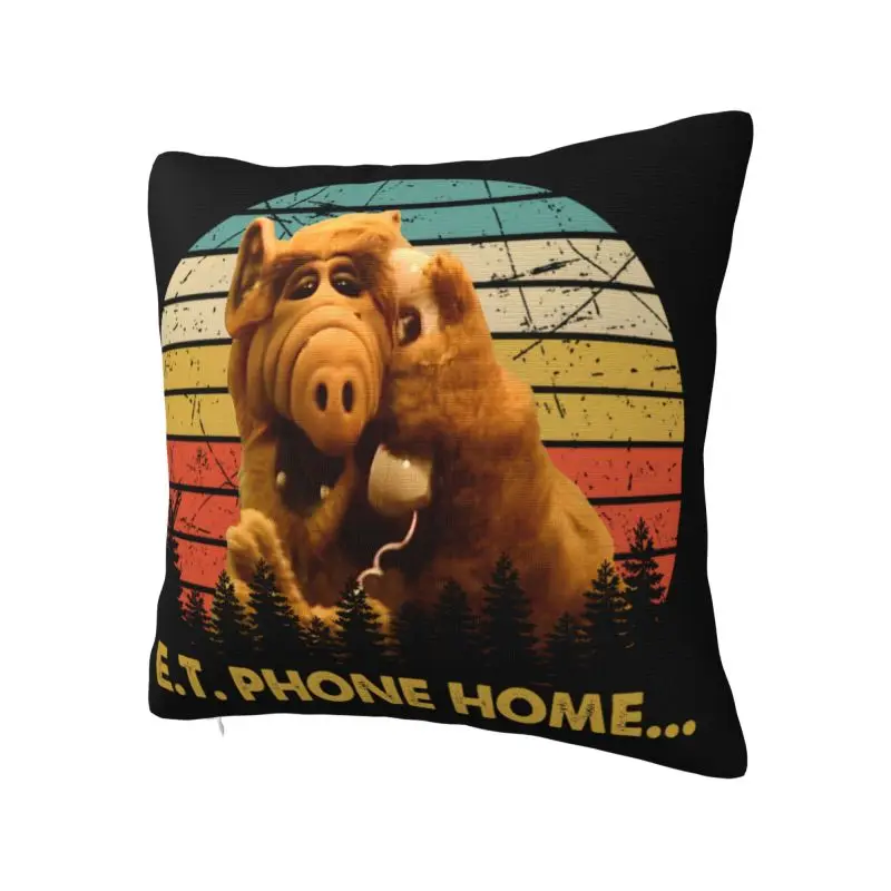Phone Home Alf Throw Pillow Case Bedroom Decoration 3D Printed Alien Life Form Sofa Cushion Cover Polyester Cozy Pillowslip
