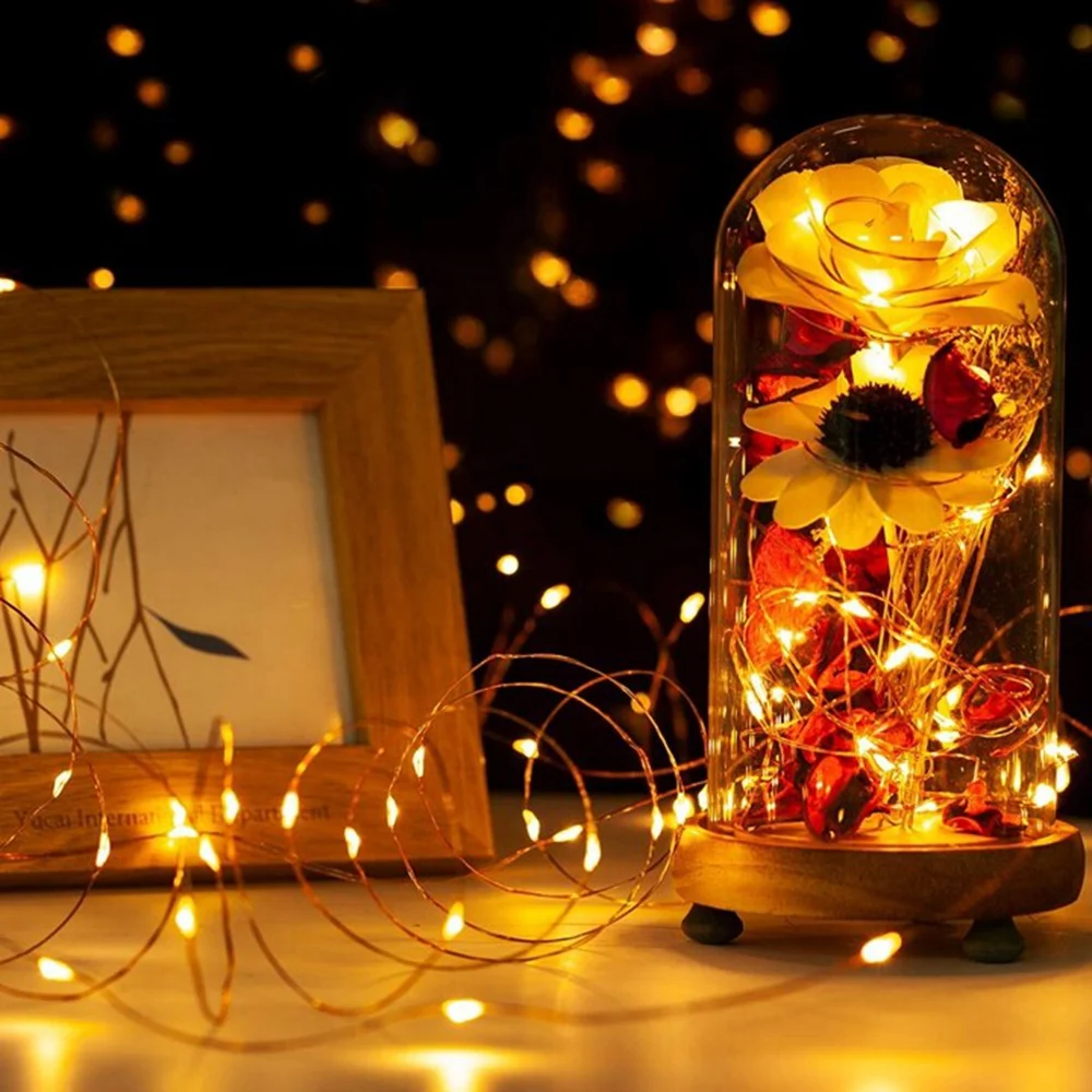 ABHI-Fairy String Lights 10M 100 LED String Lights Remote Control Timer Twinkle String Lights 8 Modes Firefly Lights Decor