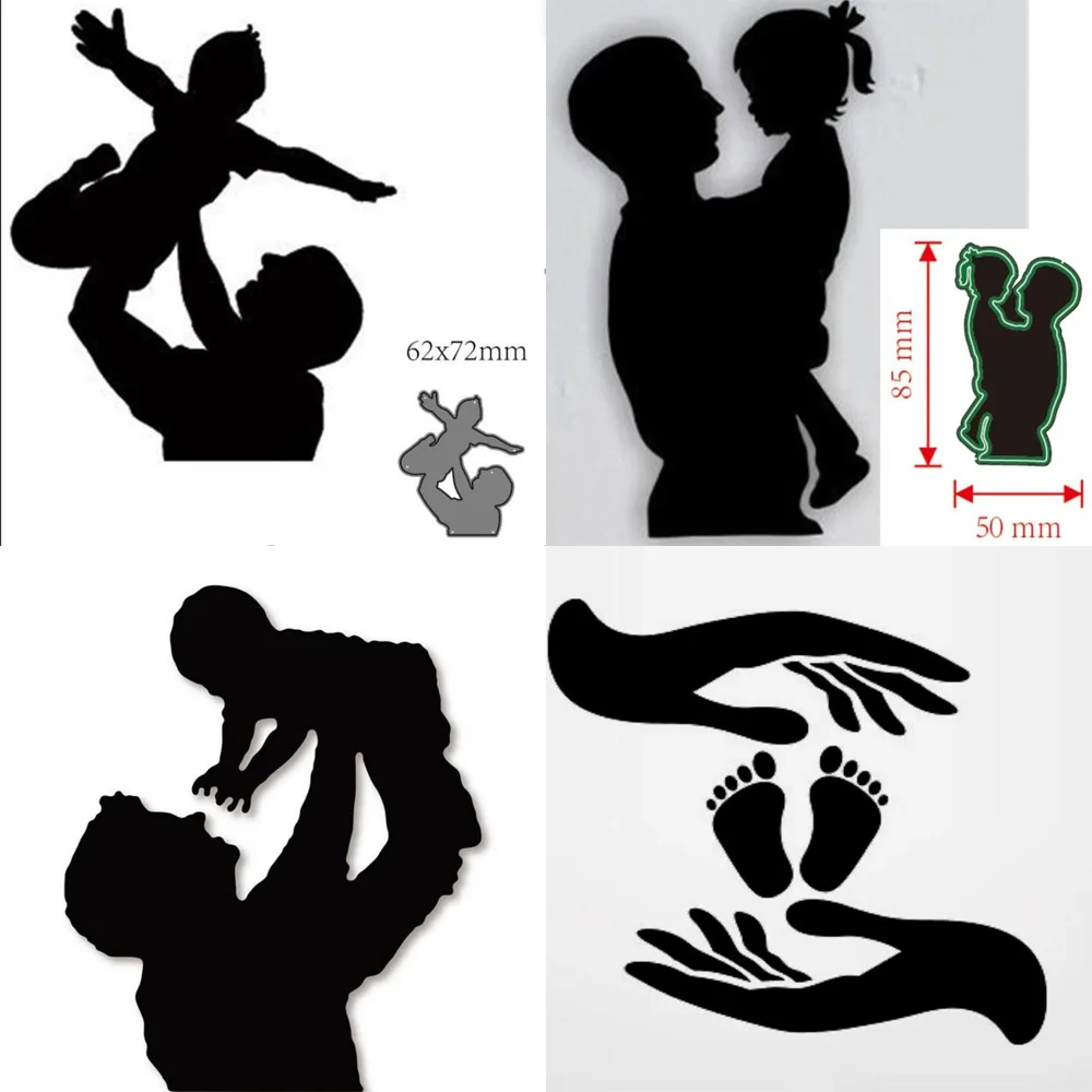 Father child hand Metal Cutting Dies Cut Mold Decoration Scrapbook Paper Craft Knife Mould Blade Punch Stencils