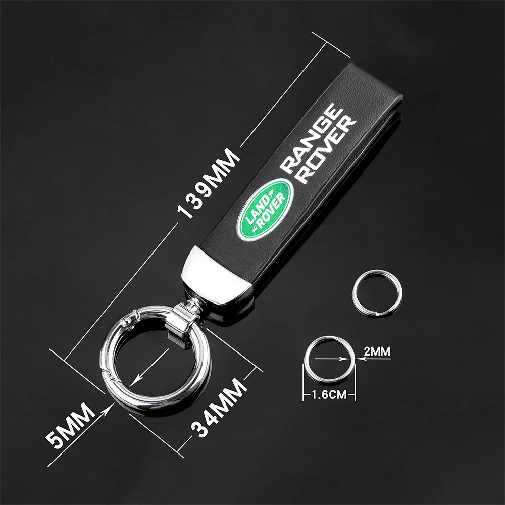 Car 3D Metal Leather Key Chain Key Rings Accessories For Land Rover Discovery 3 4 Range Rover Freelander 1 2 SVR Evoque Velar