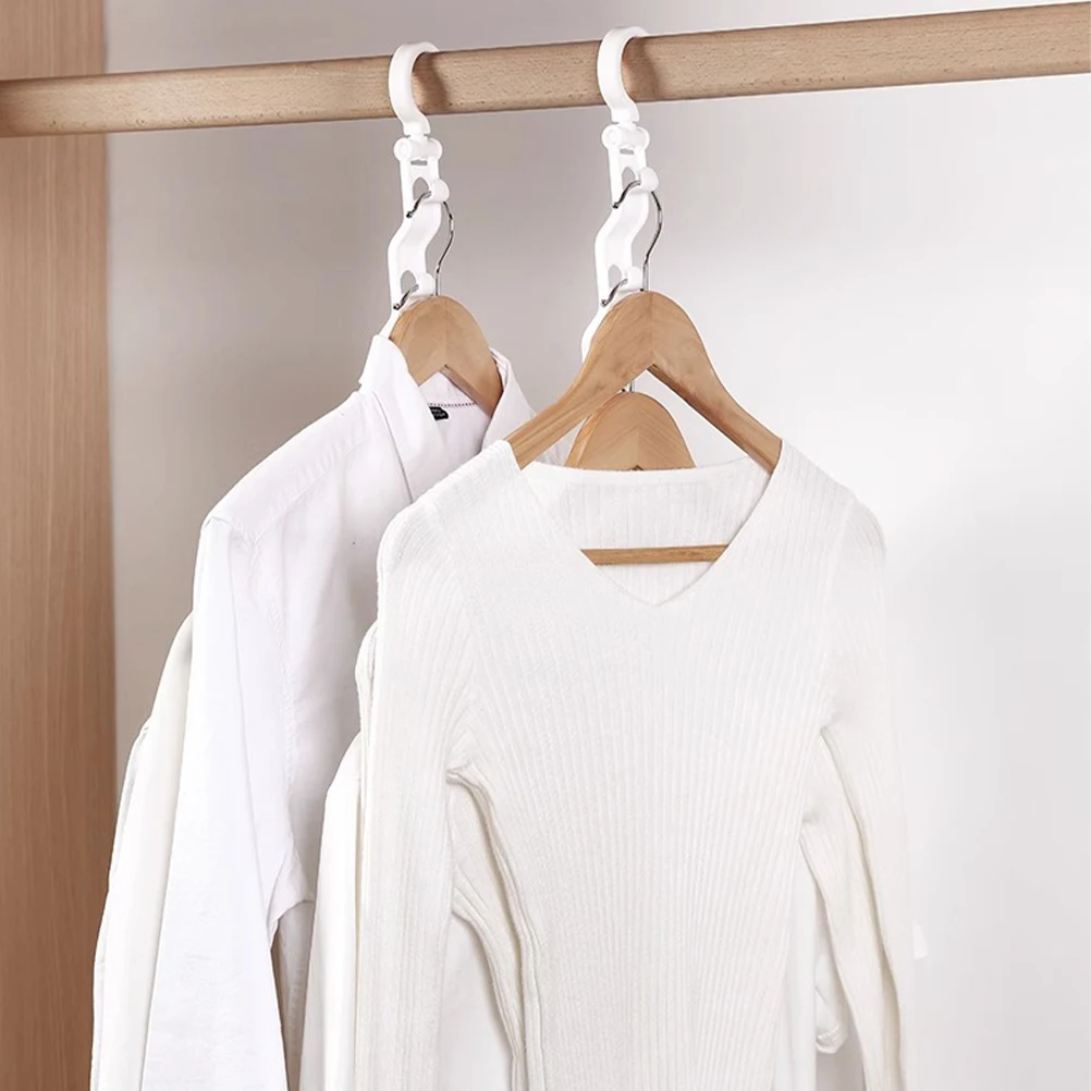 

2pcs White Thickened Hangers Space Saving Closet Storage ganizer Wardrobe Multi functional Smooth Edge Design Shirt Clothes