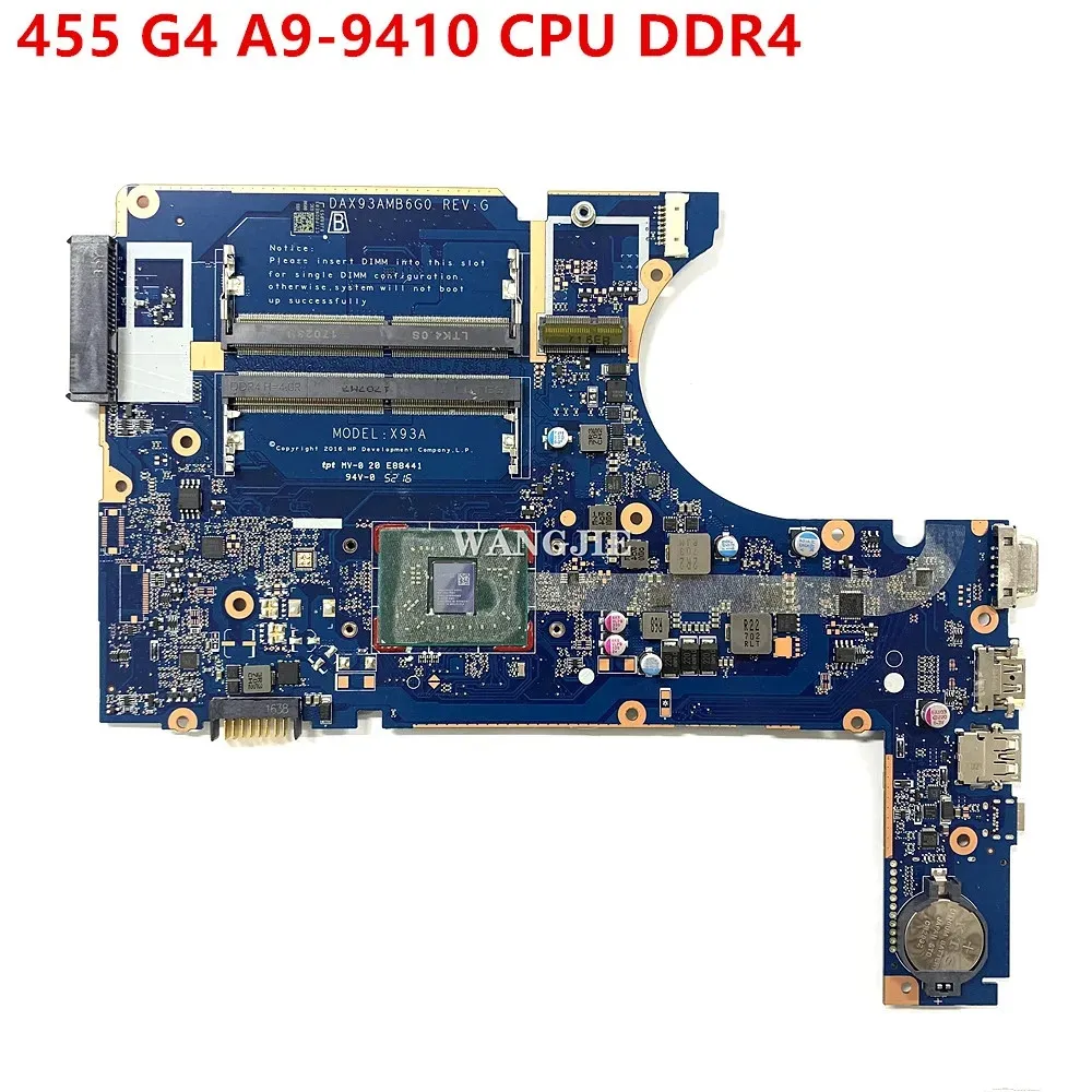 907357-601 907358-601 For HP ProBook 445 G4 Laptop Motherboard 907358-001 DAX93AMB6G0 With A9-9410 A6-9210 DDR4