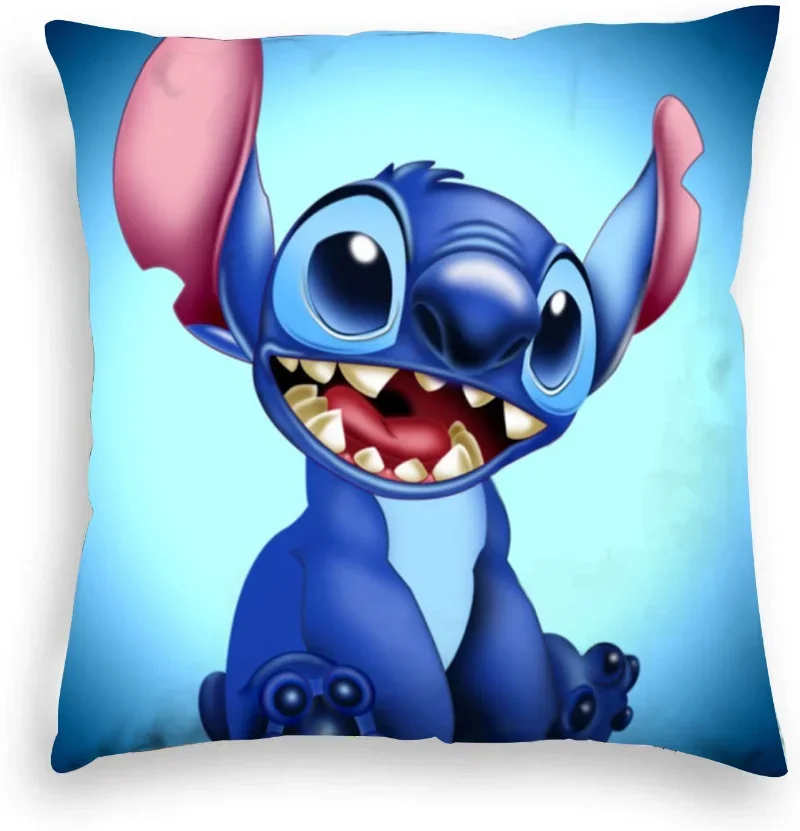 Disney-funda de cojín de Lilo & Stitch para niños, juguetes de peluche, funda de almohada de Anime Kawaii, decoración del hogar, regalos de