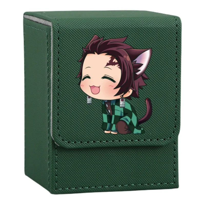 Kamado Tanjirou Card Case Demon Slayer Nezuko Kochou Shinobu Diy Leather Action Toy Figures Anime Game Collection Storage Box