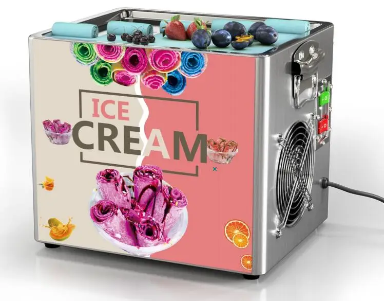 Maquina Cream Roller Maker Pan With 2-spatulas, Plate For Making Cream Yourself, Cream Ice Rolls Icecreem Machine