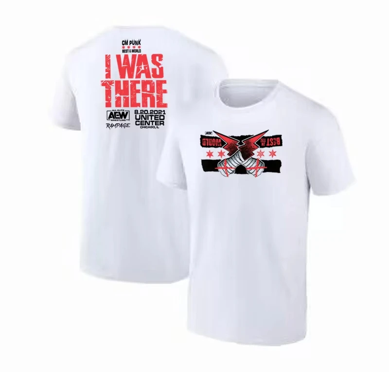 

2025 New Cotton Slim-fit WWE Short Sleeve T-shirt Personality Print Randy RKO Large Cloth Blues Loose Comfortable Round Neck