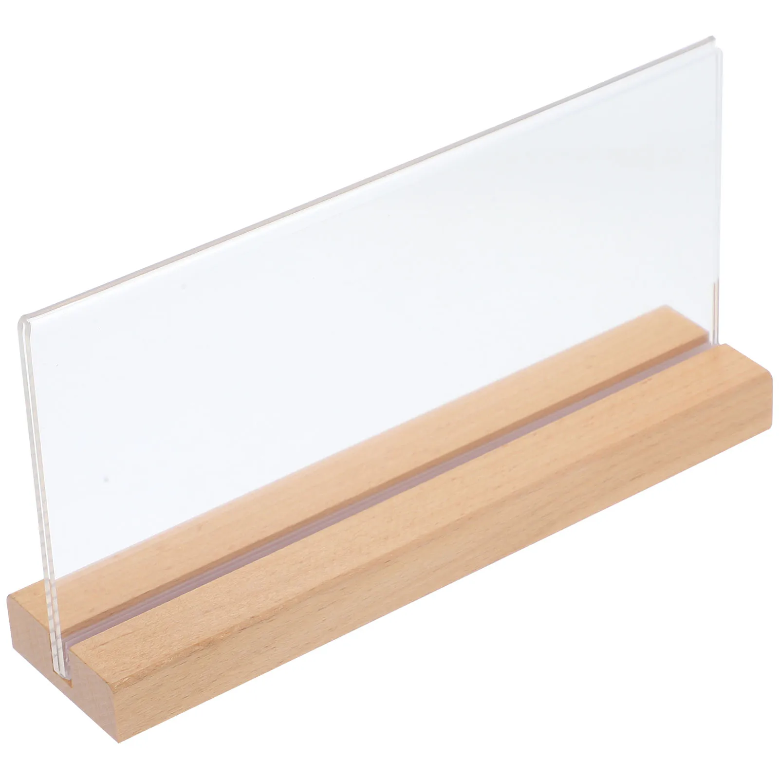 

Table Sign Holders 20x10cm Transparent Display for Menu Price Tags Wedding Brochure Place Card Shelves Stable