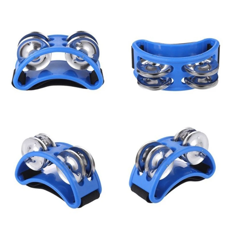 1pc Foot Tambourine Musical Instrument Percussion Foot Drum Foot Shaker For Singer Guitar Players KTV Party