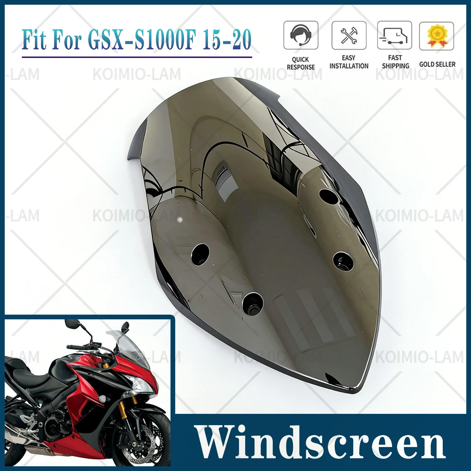 

Fit For SUZUKI GSX-S 1000F 2015 - 2020 GSXS1000F Motorcycle Windshield Windscreen GSX-S1000F 2016 2017 2018 2019