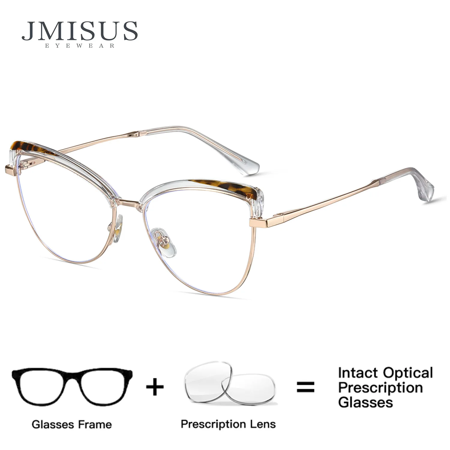 

JMISUS Fashion Woman Cat Eye Progressive Multifocal Glasses Blue Light Filter Butterfly Prescription Eyeglasses