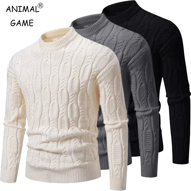 Mens Pullover Sweaters Fashion Knit Sweater Knitwear Lightweight Jumper Autumn Mock Turtleneck Casual Basic Streetwear