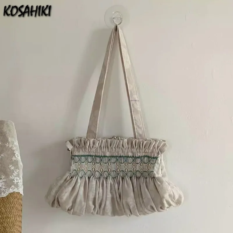 

Y2k Aesthetic Elegant Chic Pleated Bags for Women Luxury Design Fairy Elegant Underarm Bag Sweet Casual Travel Shoulder Handbags