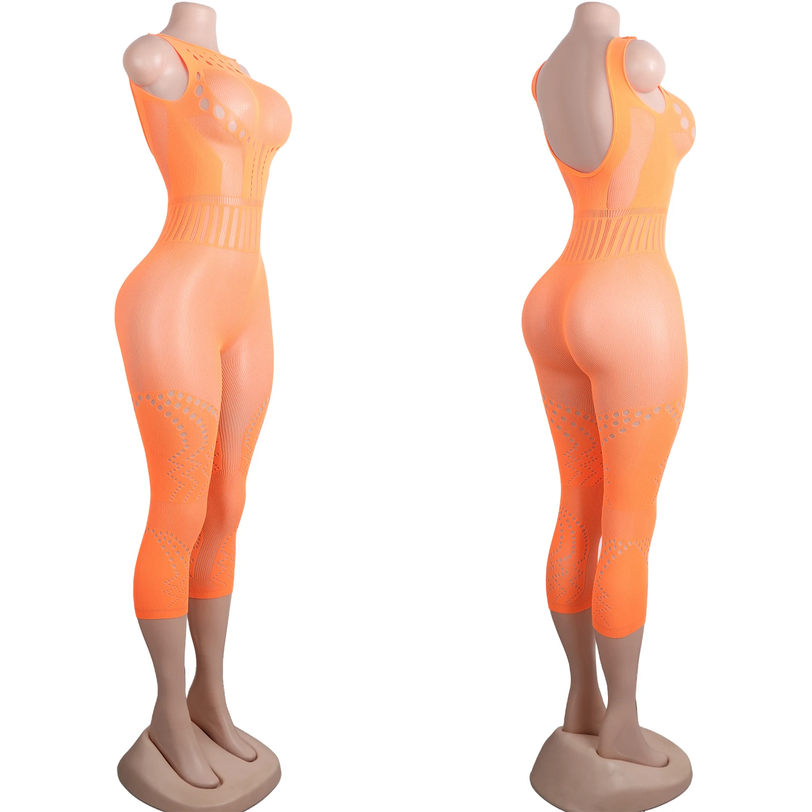 

Wholesale Fishnet Lace Bodysuit Knee Length Adult Performance Dancewear Sexy Clubwear Rhinestone Stage Exotic Lingerie Outfit