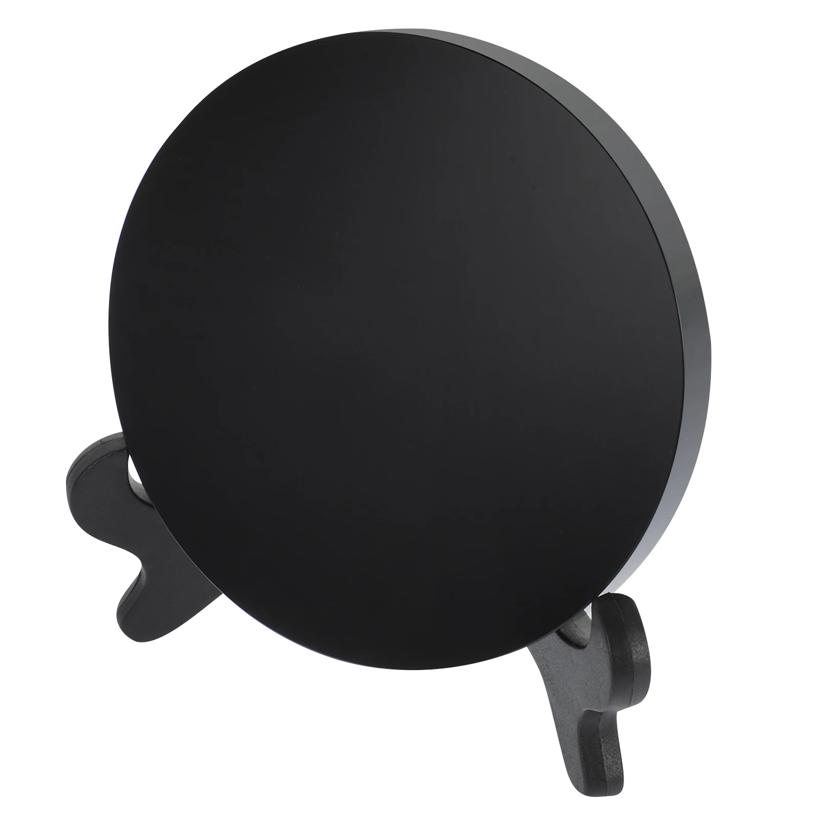 

1 set 1 Set Black Round Scrying Mirror Glass Stone Divination Board Fengshui Decorative Mirror For Home Bedroom Office Table