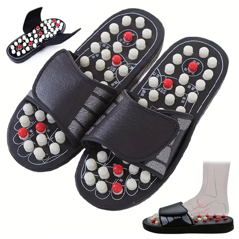 

Acupressure Massage Slippers Men's and Women's Foot Reflexology Sandals Massage Non-slip Shoes Acupoint Massage Flat Slippers