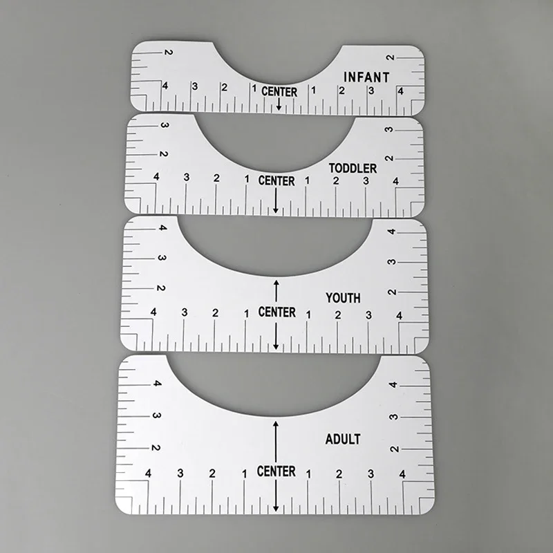 4Pcs T-Shirt Alignment Ruler Graphics Tshirt Alignment Tool Tshirt Craft Ruler with Guide Tool for Making Measuring Tape Tools