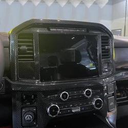 ABS Carbon Fiber Center Console Air Conditioning Control Panel Decor  Interior Trim for Ford F150 F-150 Raptor 2021 -2026