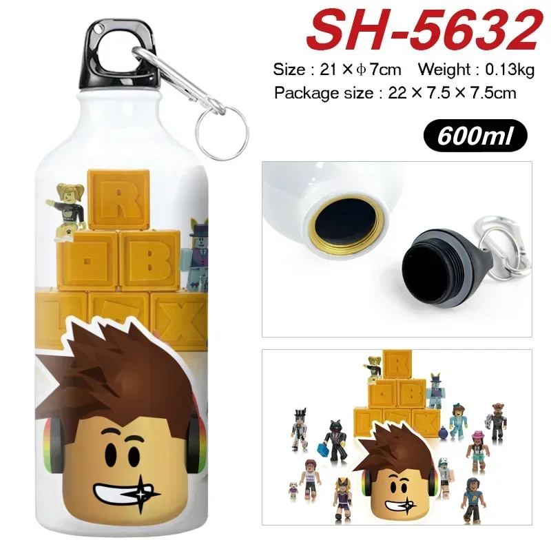 Botol Air Olahraga Permainan Kartun Roblox Cangkir Minum Siswa Kendi Aluminium Anti Bocor Kapasitas Besar Ide Hadiah Ideal