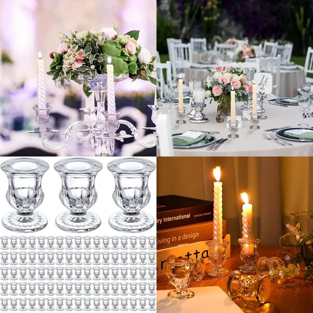 

Набор из 90 подсвечников из прозрачного стекла, высота 2,5, идеально подходит для свадеб, рождественских и праздничных торжеств.
