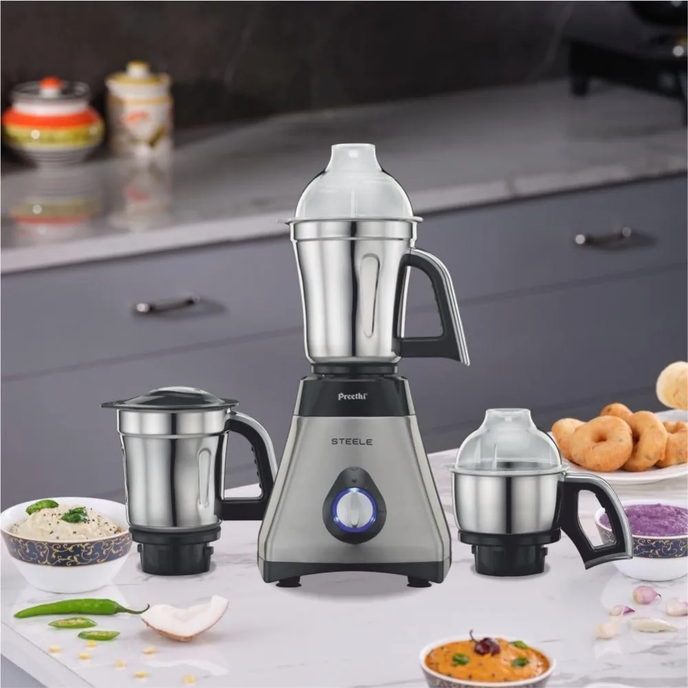 Mixer Grinder, 13 x 8.6 x 12.5 inches, Black, Silver