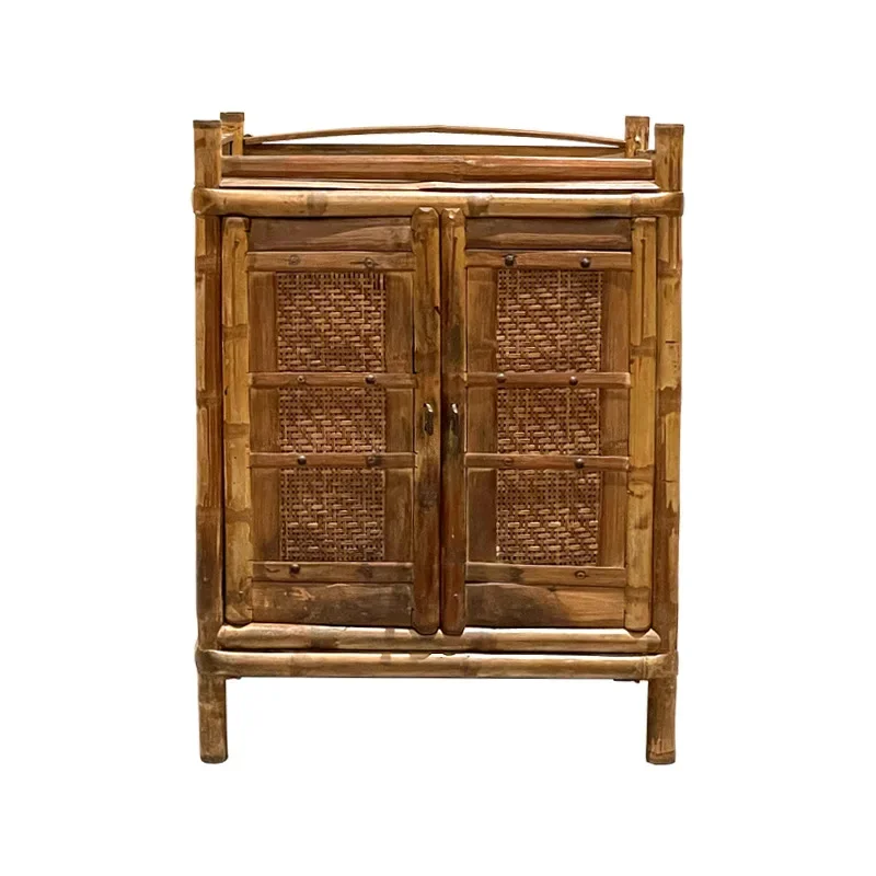 

Wabi Side Cabinet Home Living Room Dining Side Cabinet Modern Simple Homestay Locker Floor to Wall Bamboo Weaving