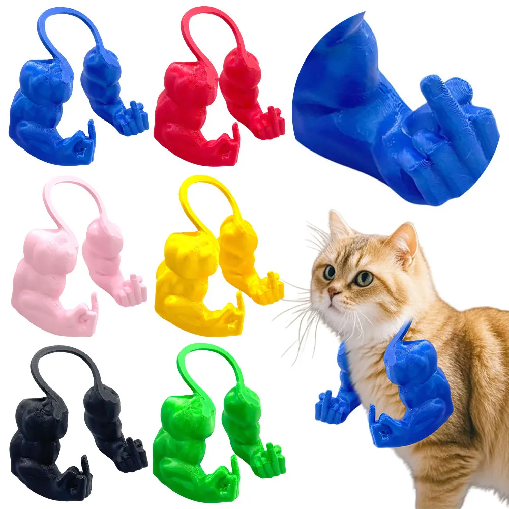 الإبداعية القط العضلات الذراع 3D الطباعة واقعية القط الرقبة الذراع مع العضلات مضحك الحيوانات الأليفة تأثيري الدعائم ملحق هالوين مستلزمات الحيوانات الأليفة